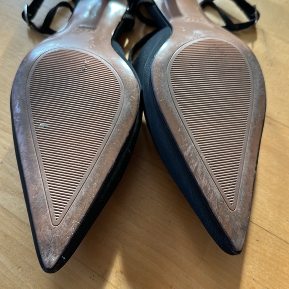 ASOS design black satin sling heels - Picture 8 of 11